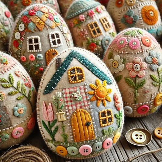 🏡🥚Patchwork Felt Egg House DIY Kit