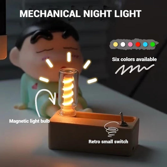 Mini Lamp Mechanical Night Light, Creative Magnetic Flippable Table Lamp