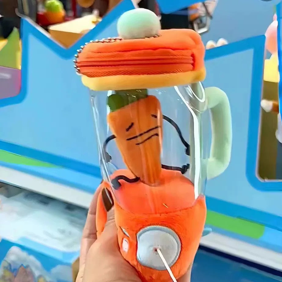 Plush Carrot Juicer Toy,Cute,Creative,Novelty,Portable,Carrot Doll